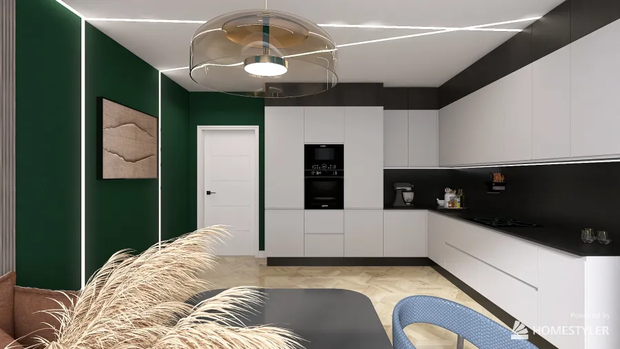 Зимняя кухня 3d design renderings