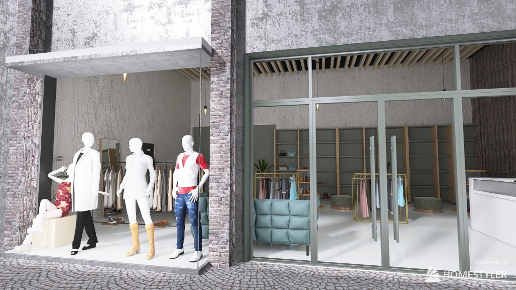 Urban Clothes Store 3d design renderings