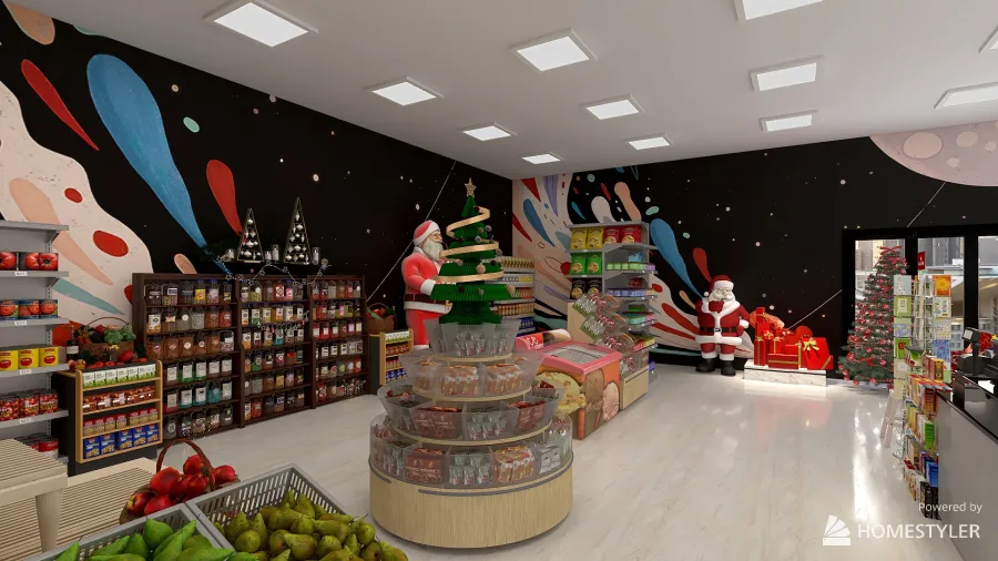 Supermarket 3d design renderings