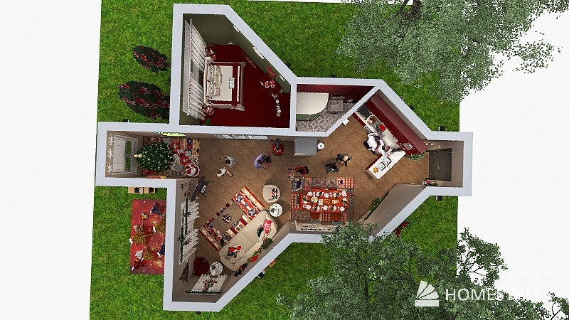 8 Cute Christmas Tree Room Design two 3d design renderings