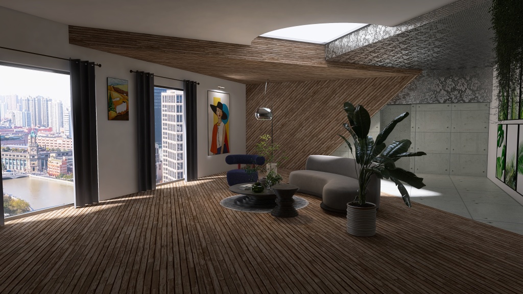 Designer Living Room 3d design renderings