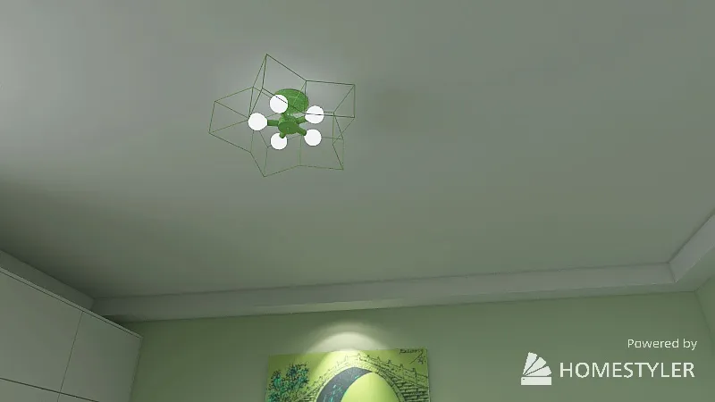 Green bedroom. 3d design renderings