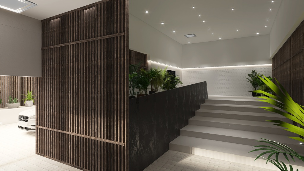 Entry Stairwell 3d design renderings