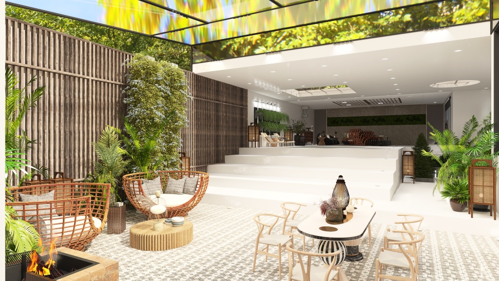 Covered Courtyard 3d design renderings