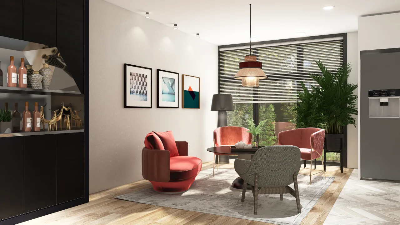 LivingDiningRoom 3d design renderings