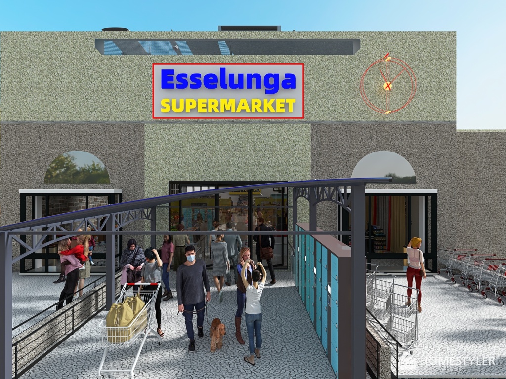 ESSELUNGA SuperMarket 3d design renderings