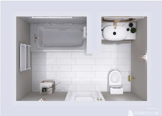eklektikus fürdőszoba Design Rendering