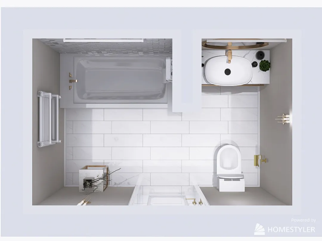 eklektikus fürdőszoba 3d design renderings