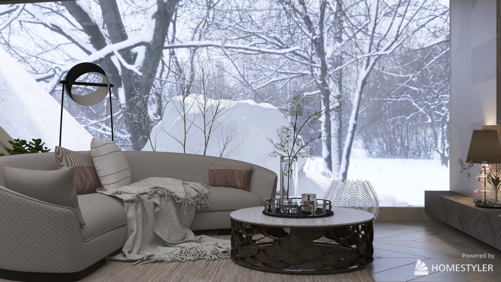 Modern Winter Getaway 3d design renderings