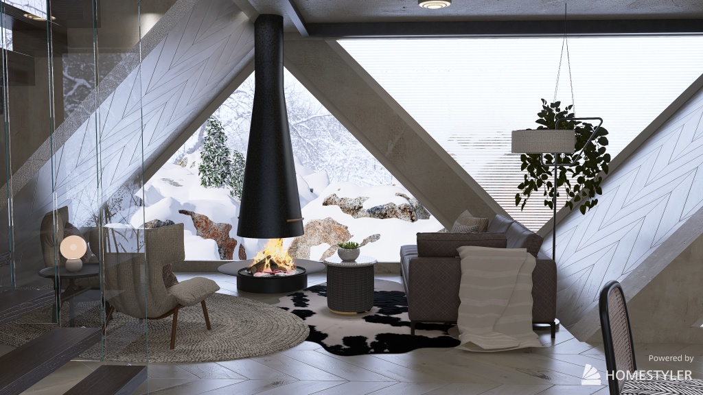 Modern Winter Getaway 3d design renderings