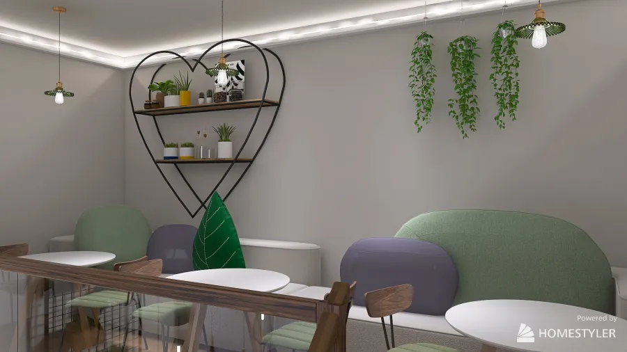 Bubble Tea Cafe 3d design renderings