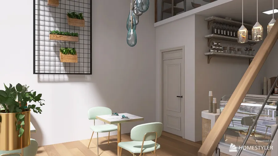Bubble Tea Cafe 3d design renderings
