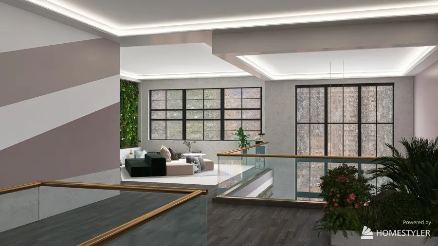 Loft Lounge 3d design renderings