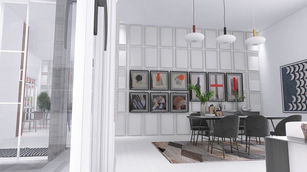 Living and Dining Room 3d design renderings