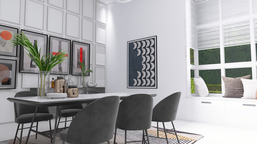 Living and Dining Room 3d design renderings