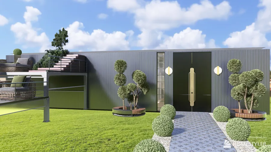 Shipping Containers Geometric Style 3d design renderings