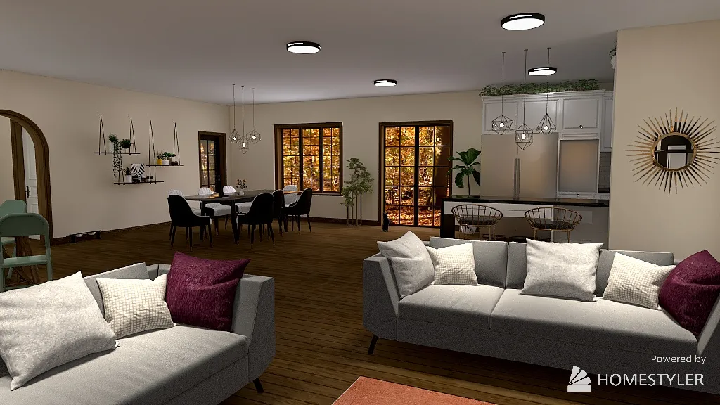 LivingDiningRoom 3d design renderings