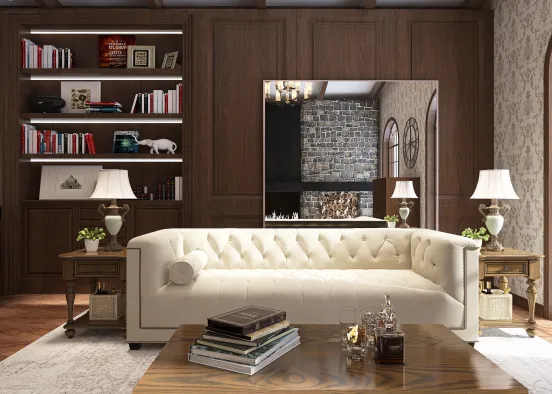 Cozy American Style Single Room Design Design Rendering