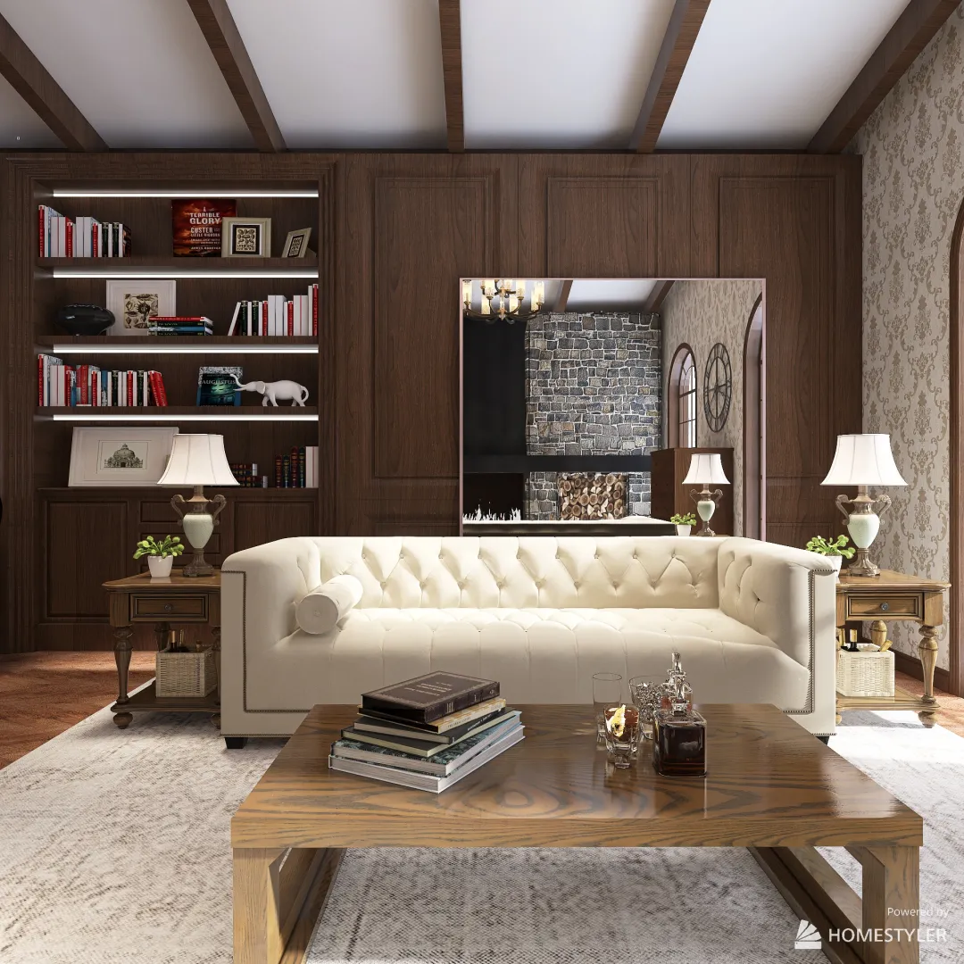 Cozy American Style Single Room Design 3d design renderings