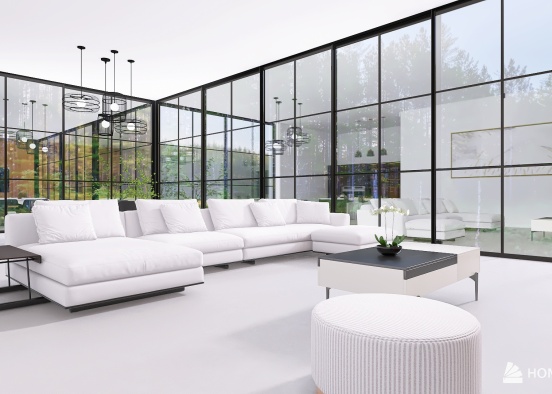 Minimalist living room Design Rendering