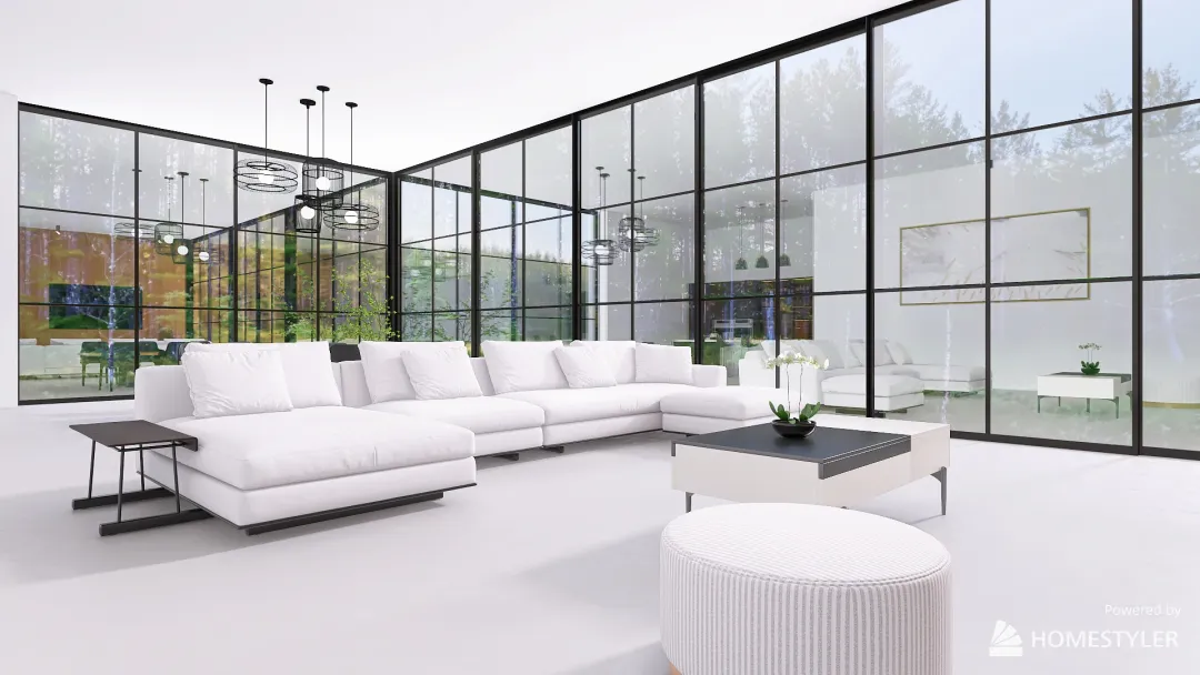 Minimalist living room 3d design renderings