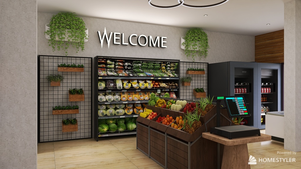 Grocery store 3d design renderings