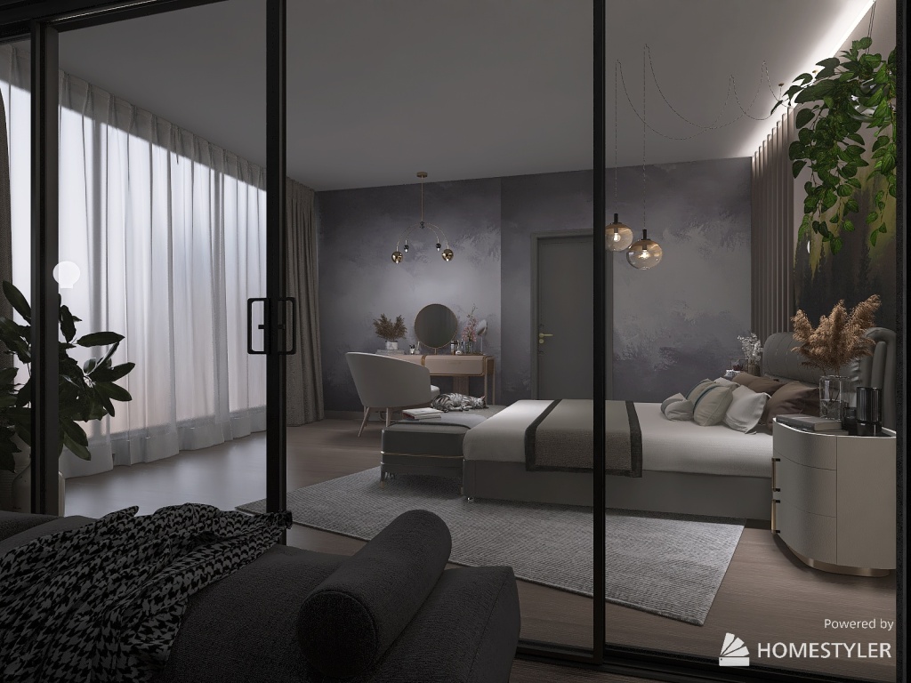 A cozy apartment in the city 3d design renderings