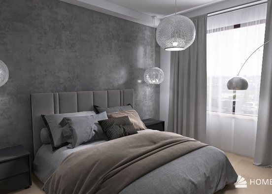 Gray home, sweet and nicely. Design Rendering