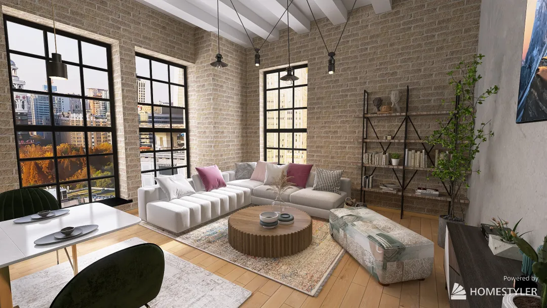 New York Industrial Apartment 3d design renderings