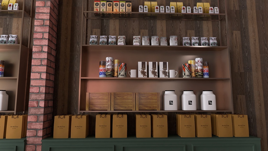Wine and Coffee 3d design renderings