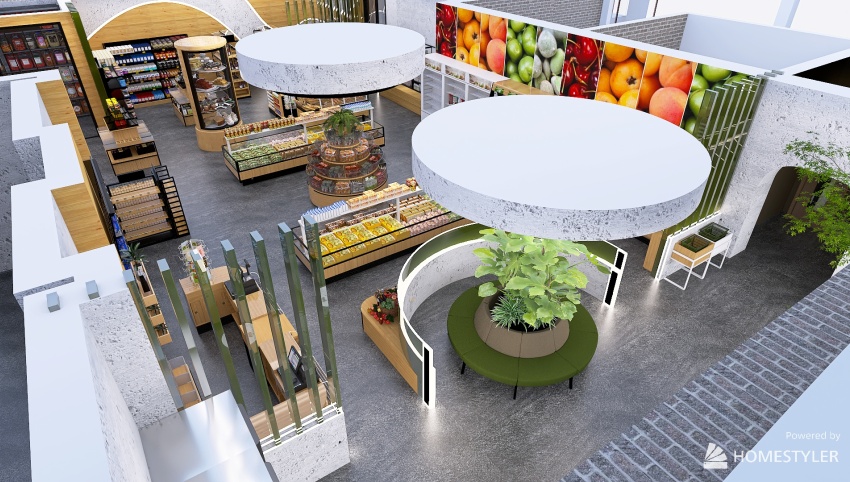 Market in Club house. 3d design picture 7393.53