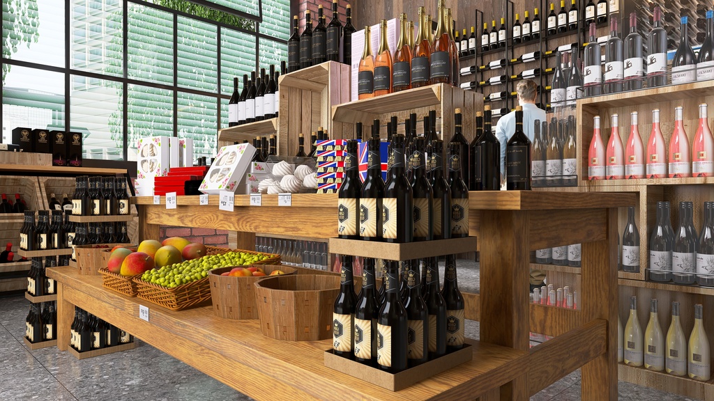 Wine and Coffee 3d design renderings