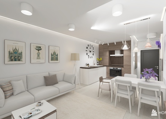 Chorzów, dwupokojowe mieszkanie | flat, 1 bedroom Design Rendering