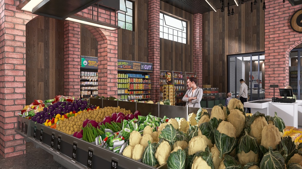 Green grocer 3d design renderings