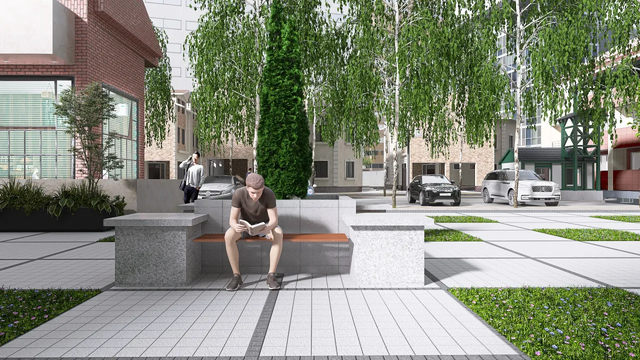 Courtyard 3d design renderings