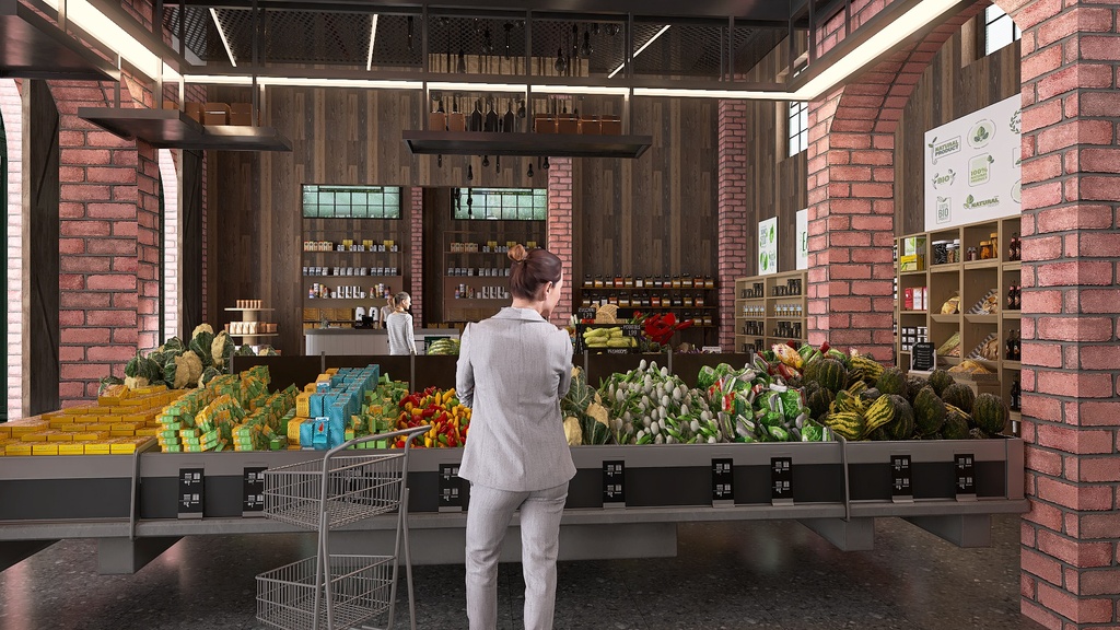 Green grocer 3d design renderings