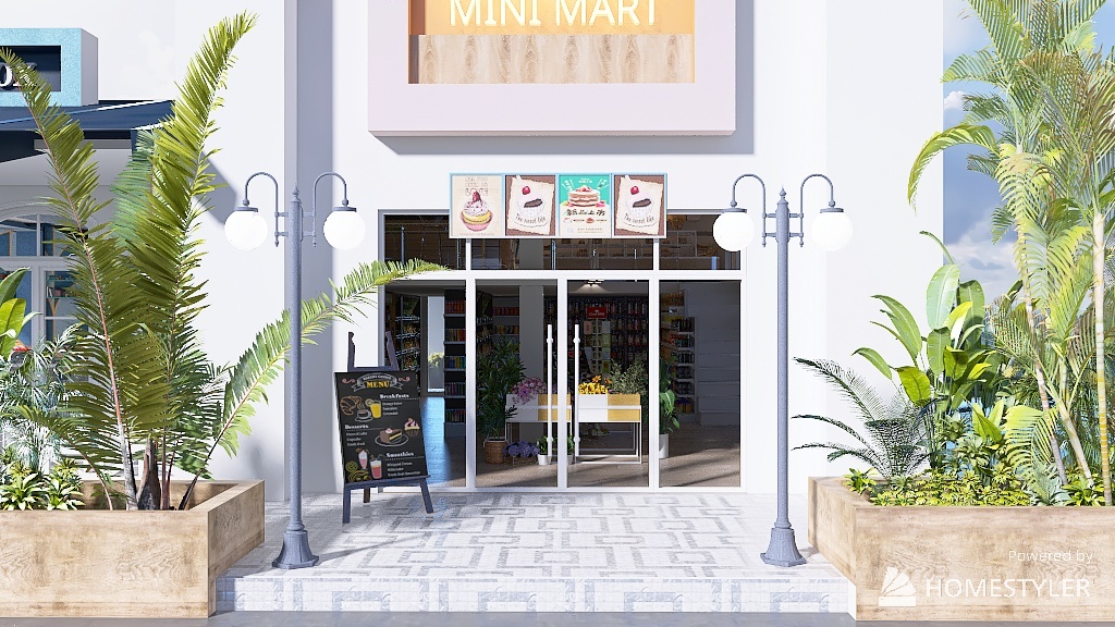 MINI MART and Coffee Shop (The Brew Box) 3d design renderings