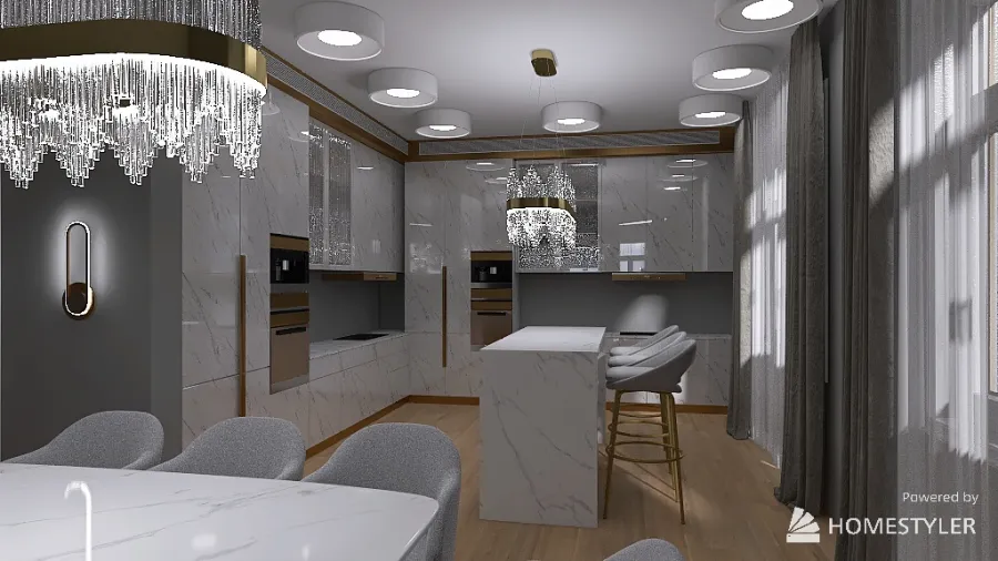 Двухуровневая квартира в центре Москвы в ЖК Лаврушинский 3d design renderings