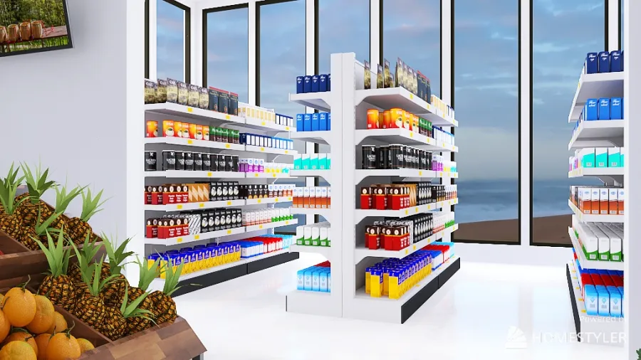 LA grocery 3d design renderings