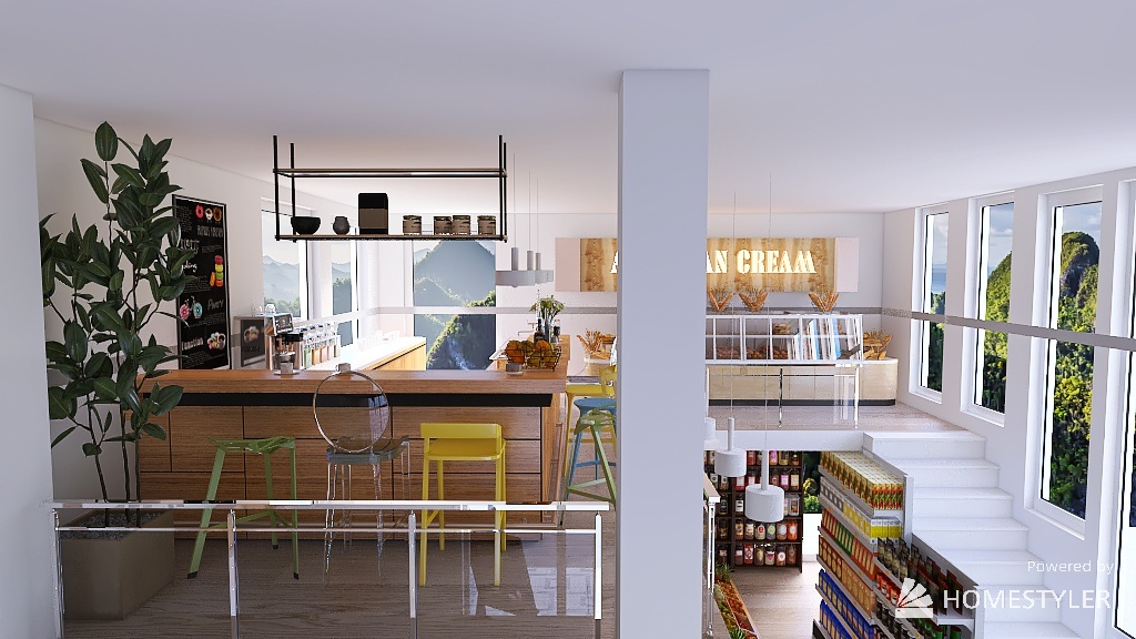 MINI MART and Coffee Shop (The Brew Box) 3d design renderings