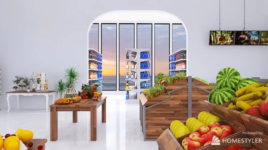 LA grocery 3d design renderings