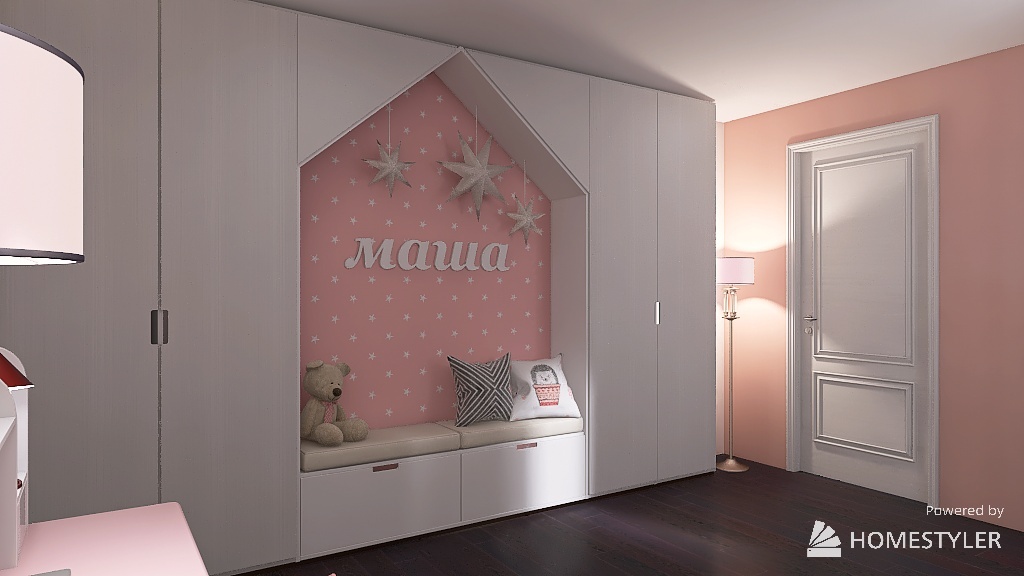 Pokój dla dziecka 3d design renderings