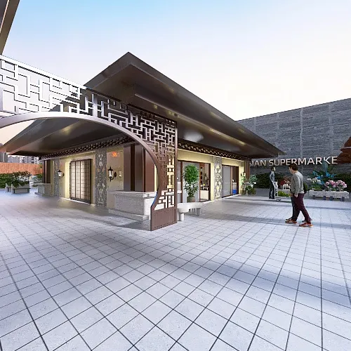 Asian Supermarket  Complex 3d design renderings