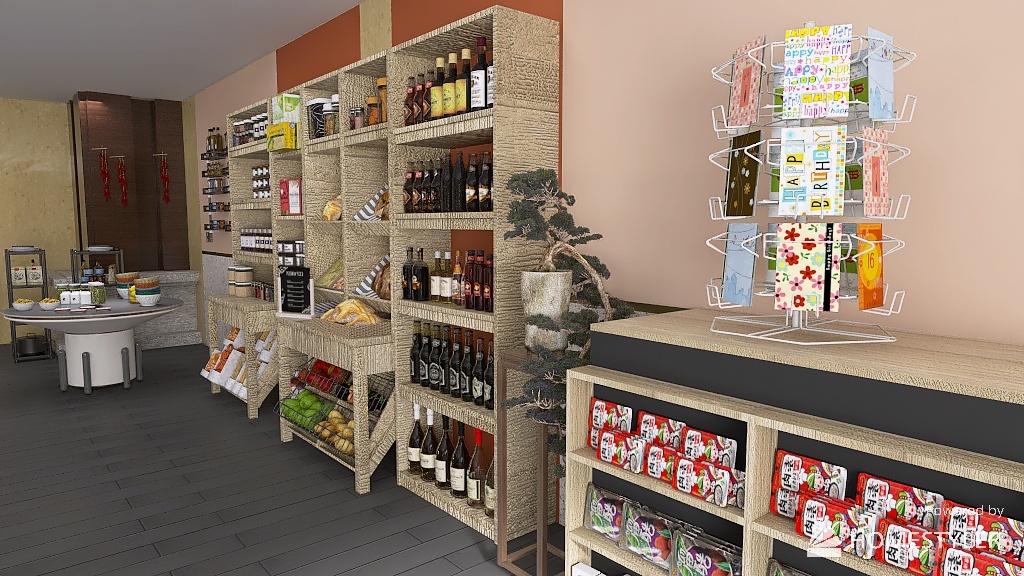 Asian Supermarket Complex 3d design renderings