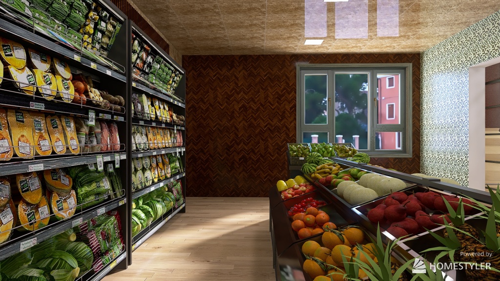 loja de conveniência 3d design renderings