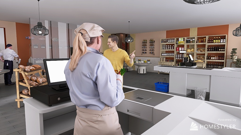 Asian Supermarket Complex 3d design renderings