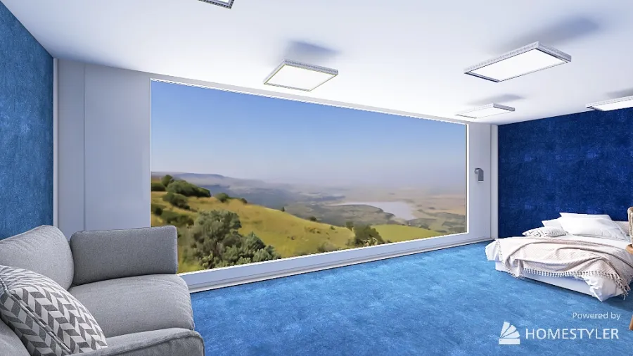 Ultra Blue Room (Design Trends 2023) 3d design renderings