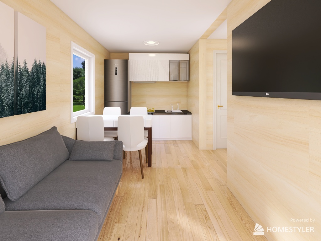 Кухня-Гостиная 3d design renderings