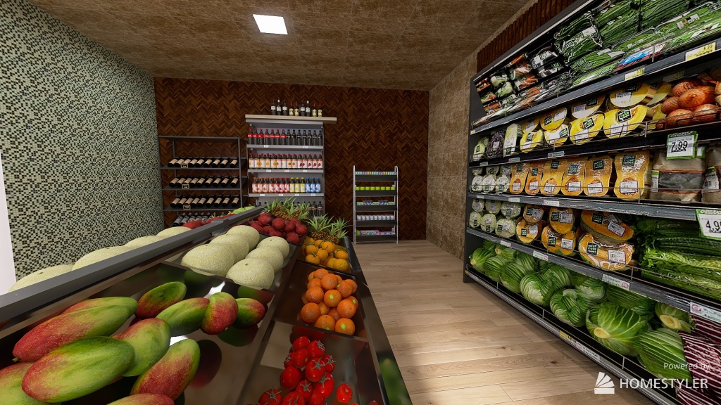 loja de conveniência 3d design renderings