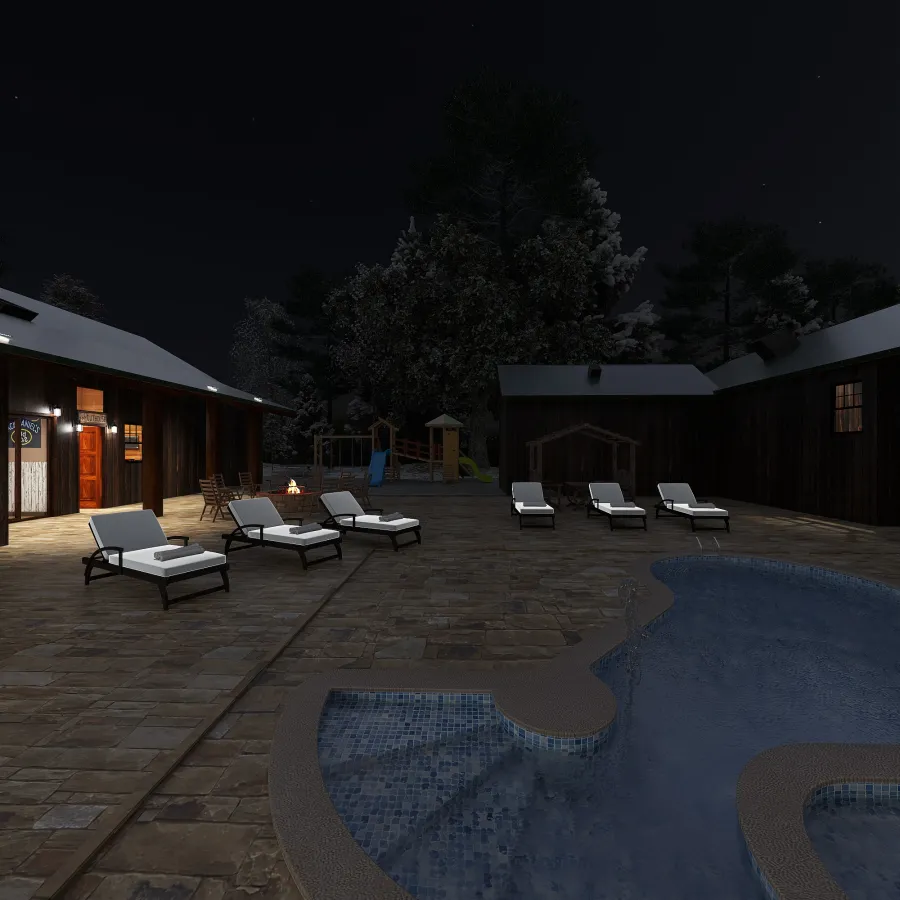 Terrace/Pool 3d design renderings